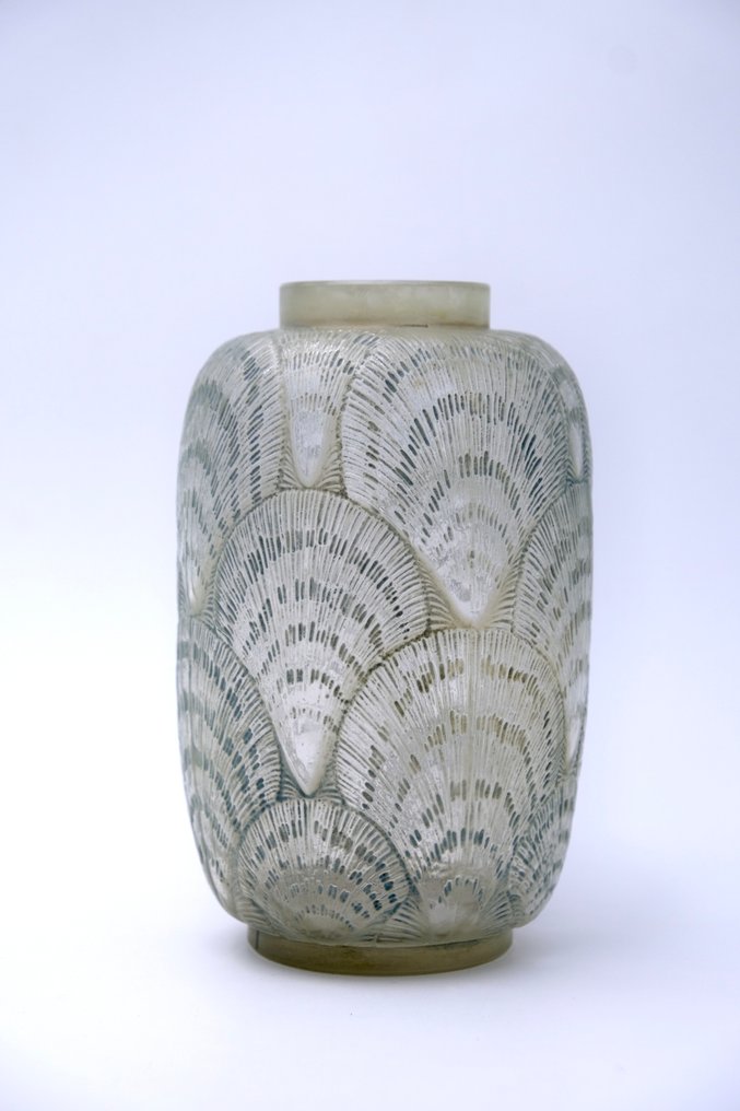René Lalique - Jarrón - R Lalique “Coquilles” Jarrón, No. 932, aproximadamente de 1920, (Jarrón raro) - Vidrio #3.2