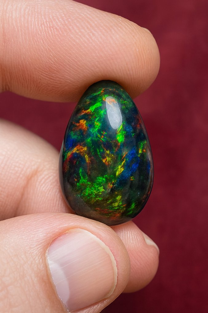 蛋白石 四色火焰泪珠 4.5克拉- 0.9 g #1.0