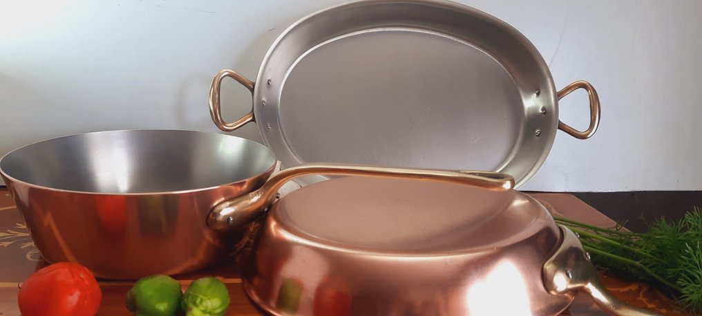 锅 (3) -  WEGRO 重型专业餐厅锅具 4435 克 - 不锈钢内部, 铜 #1.0