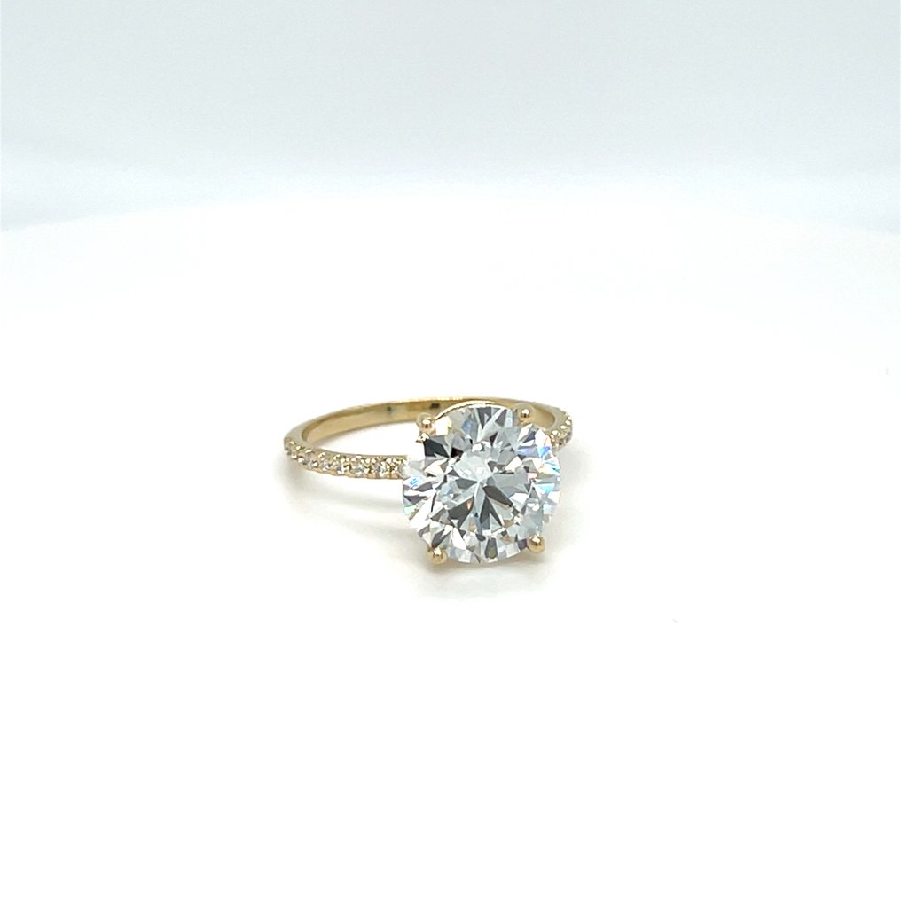 Zonder minimumprijs - Ring - 14 karaat Geel goud -  4.30ct. tw. Diamant (Lab-grown) - Diamant #1.0