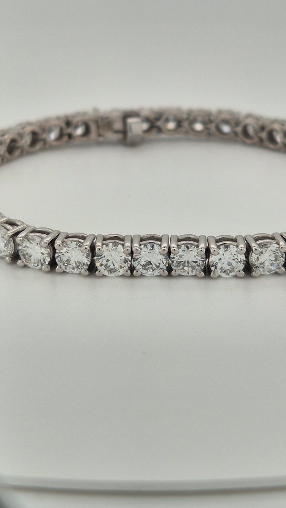 Brățară - 14 ct. Aur alb -  11.40ct. tw. Diamant (Cultivat în laborator) #1.0