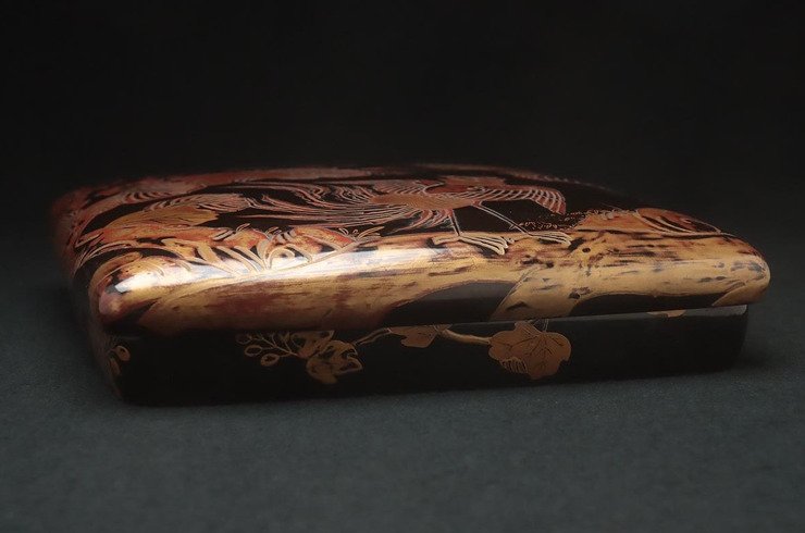 Κομψό παραδοσιακό ιαπωνικό κουτί γραφής (suzuribako), με επικάλυψη lacquerwork maki-e. - Ξύλο - Ιαπωνία - 1868-1926 #2.1