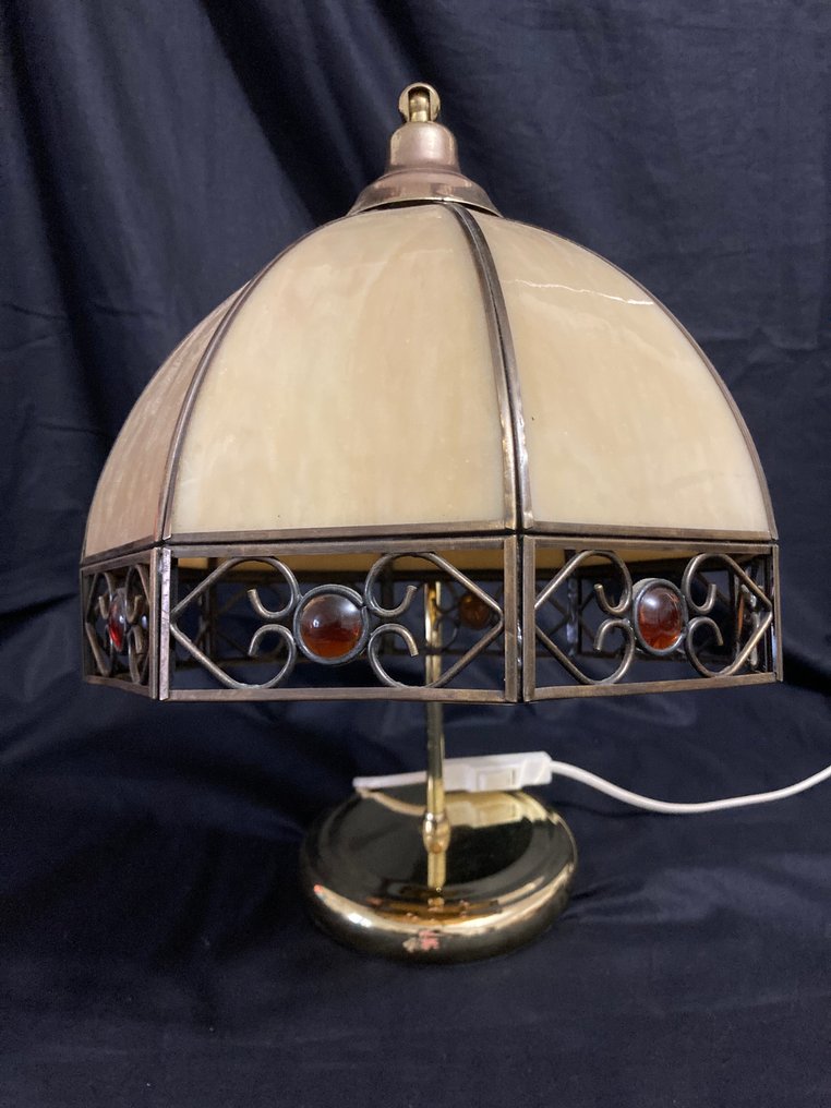 Style Tiffany - Lamppu - Uskomaton Lamppu Ombrelle - Pate de verre, jossa on lyijyä, ja pronssipinnoitettu messinki. #3.2