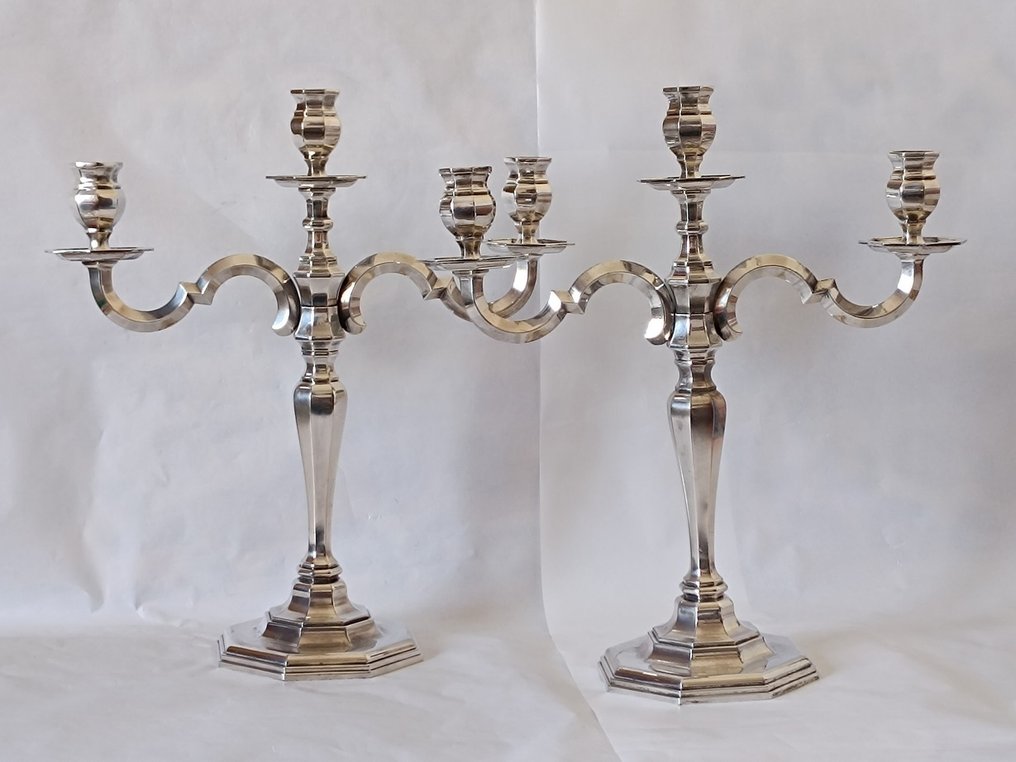 MENESES - Candlestick (2) - Alpaca Silver-plated - Quality of Silverware #1.0