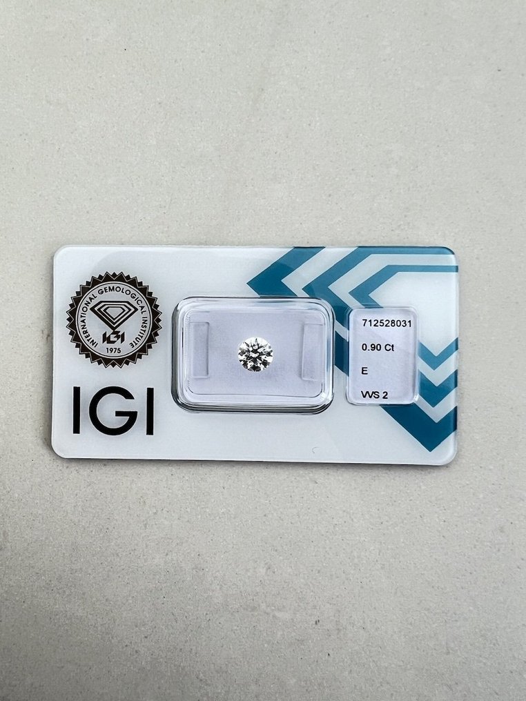 1 pcs Gyémánt (Természetes) - 0.90 ct - Kerek - E - VVS2 - Nemzetközi Gemmológiai Intézet (IGI) #2.1