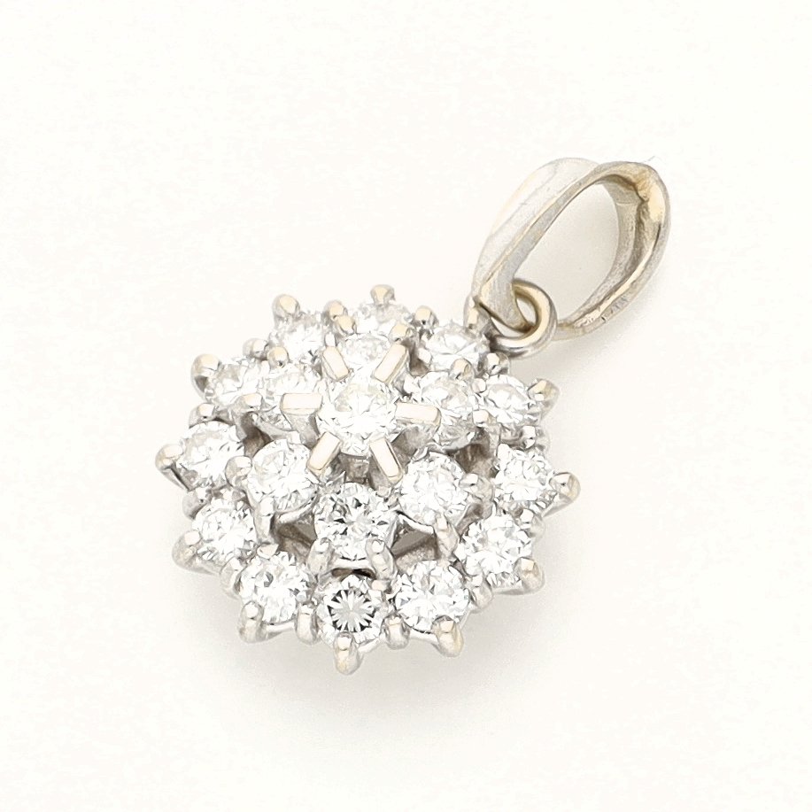 吊坠 - 18K包金 白金 - 0.84ct. tw. 钻石 (天然) - 钻石 #2.1