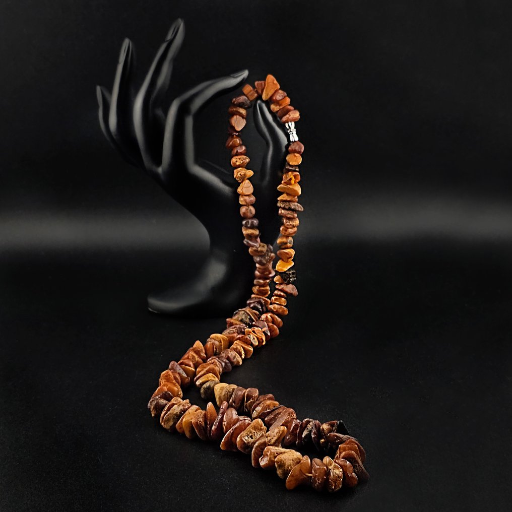 Amber - Genuine 50 g BALTIC AMBER Necklace – Earthy Cognac Shades & Textured Fossil Form (No Reserve Price) #1.0