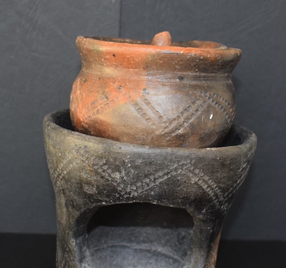 Brasero muito antigo KANOUN BERBERE KABYLE - IDEQQI final do século XIX - século XX - Terracota - Marrocos - Argélia - Final do século XIX #1.0