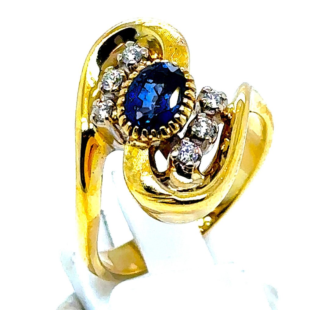 Other brand - Cocktail-sormus - Fabio Giorgio Limone - 18 kt. Valkokulta, Keltakulta - 2.00ct. tw. Safiiri - Timantti - 750 18K kaksivärinen sormus RS63 #4.3