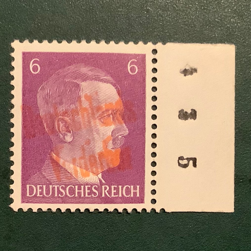 德國 - 當地郵政區 1945 - 梅本：6Pf 希特勒带绿色印刷 - 经过检验的 Vogel - Michel B1 #1.0