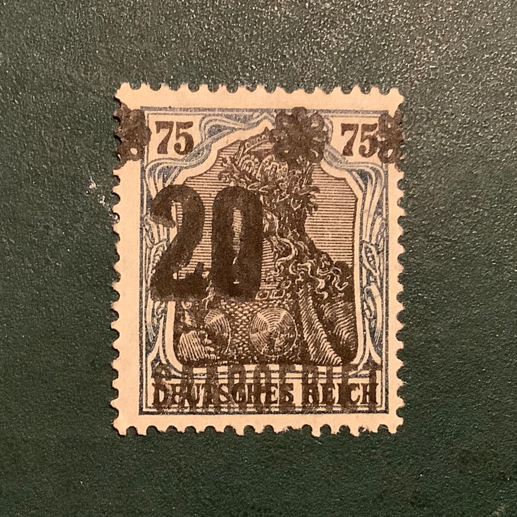 萨尔盆地领土 1921 - Germania 邮票带有偏移的印刷 - Michel 50 #1.0