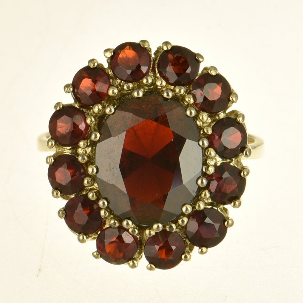 Σετ κοσμημάτων 2 τεμαχίων - 8 καράτια Κίτρινο χρυσό Γρανάτης #1.0