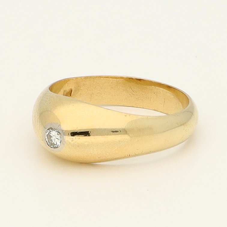 戒指 - 18K包金 黄金 - 0.11ct. tw. 钻石 (天然) #1.0