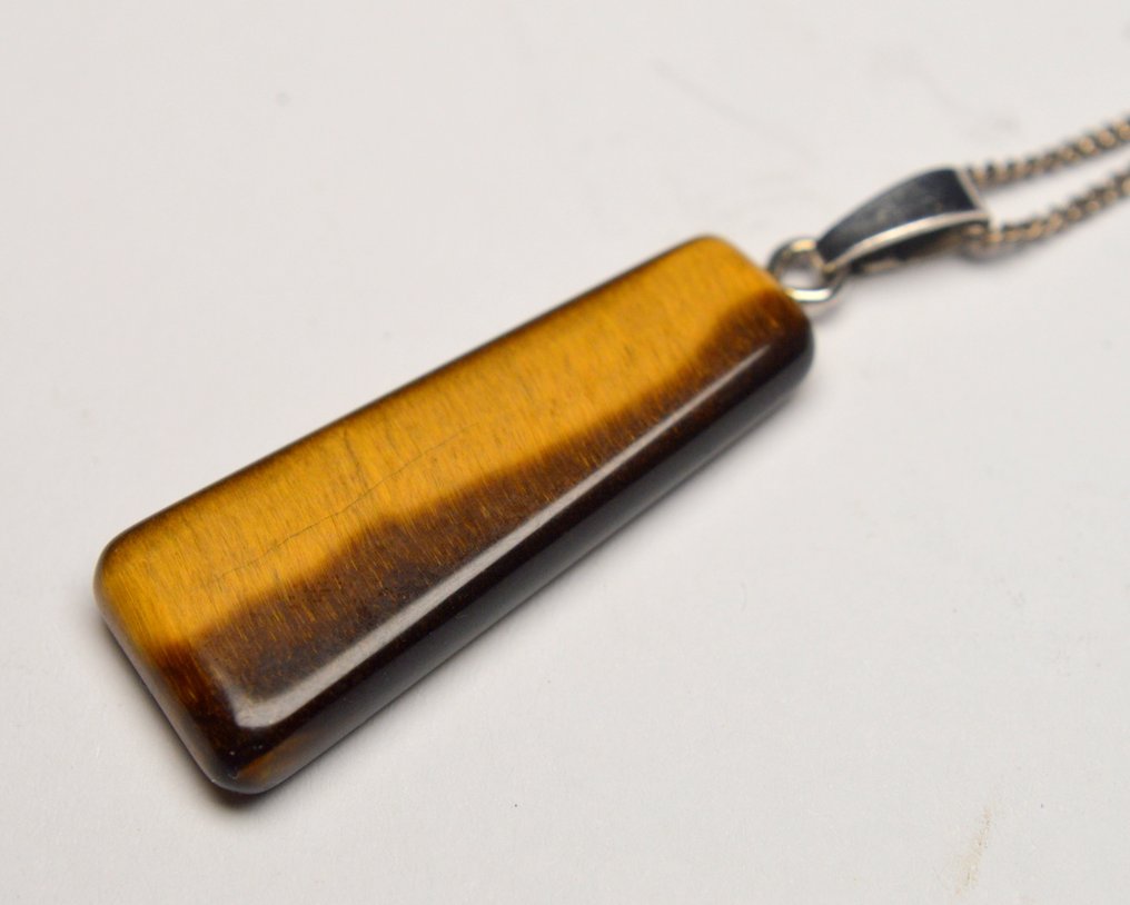 貓眼石（金綠寶石） - 925 银 - 吊墜頸鏈 - 现代主义 #1.0