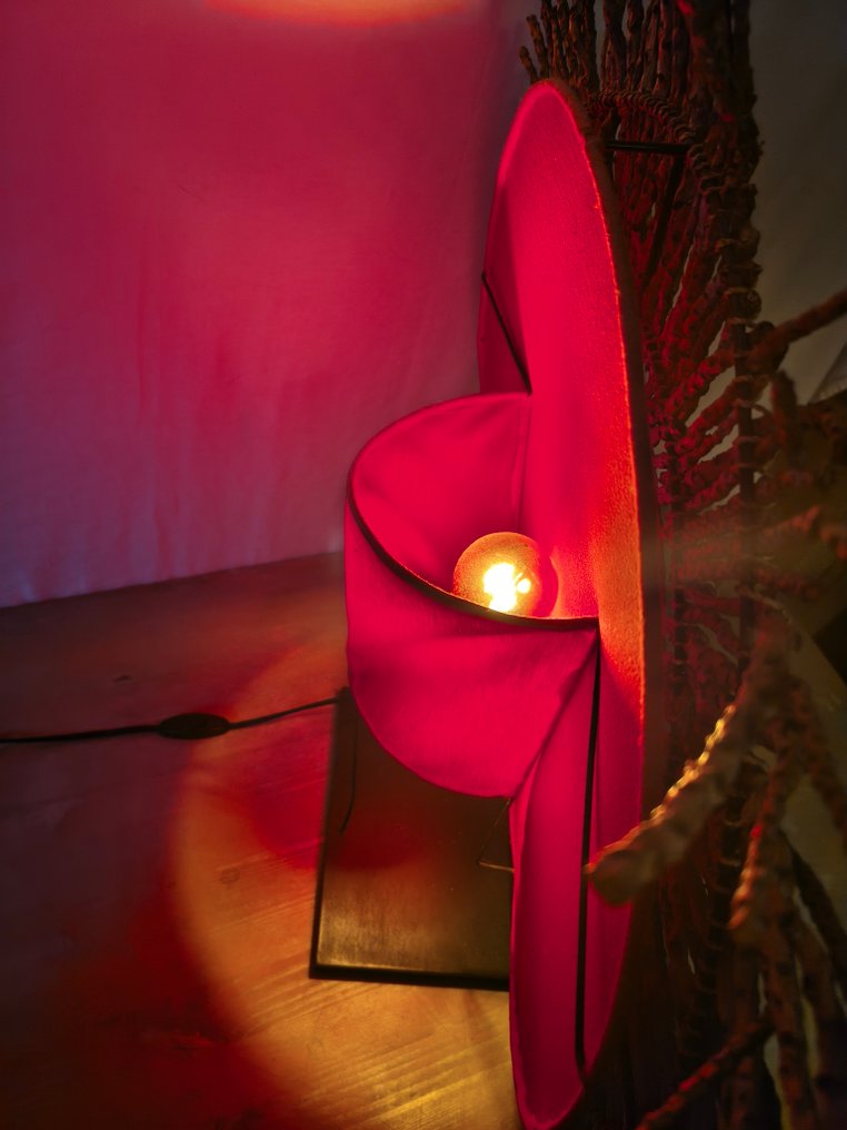 Lâmpada - Algodão, Bambu - Luminária de mesa vintage de bambu #2.1