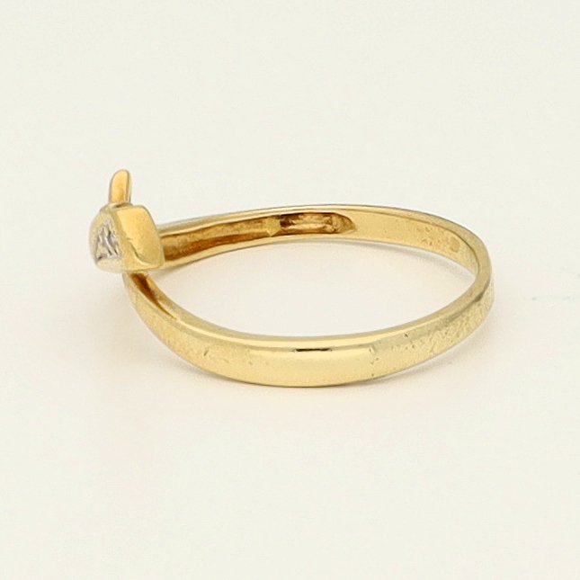 Zonder Minimumprijs - Ring - 18 karaat Geel goud -  0.01ct. tw. Diamant (Natuurlijk)  #2.1