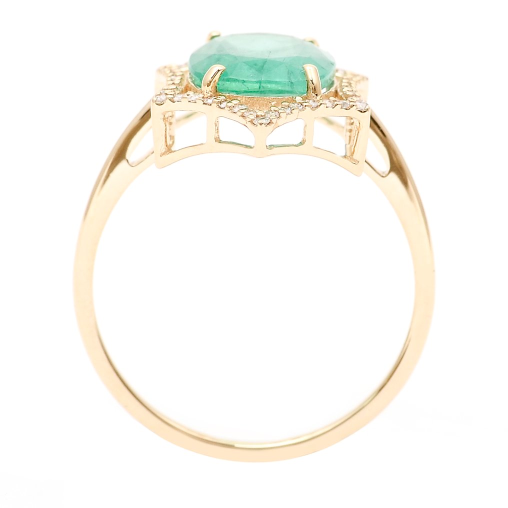 Sem preço de reserva - Anel - 14 K Ouro amarelo - 2.22ct. tw. Esmeralda - Diamante #3.2
