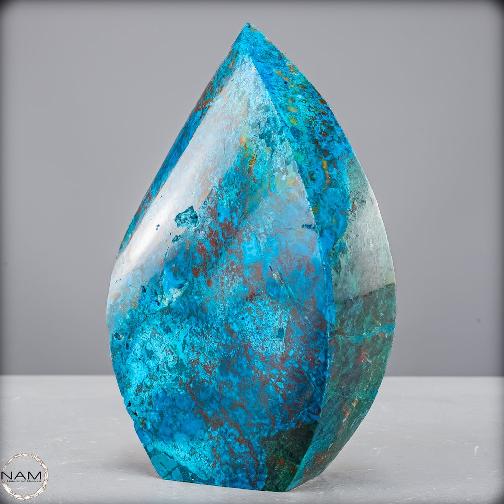 Malachite with chrysocolla freeform – gemstone of the highest quality Freeform- 1119.24 g #1.0