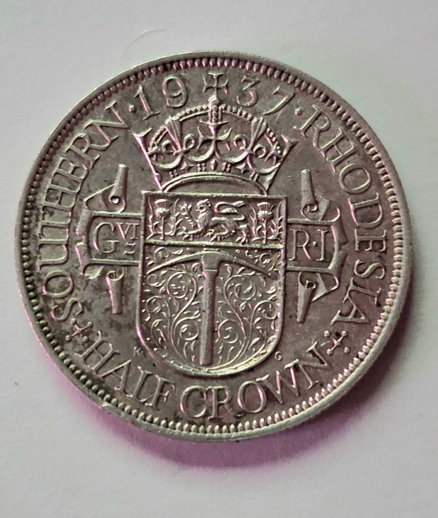 Rhodesie du Sud. George VI. 1/2 Crown 1937 (Sans prix de réserve) #1.0