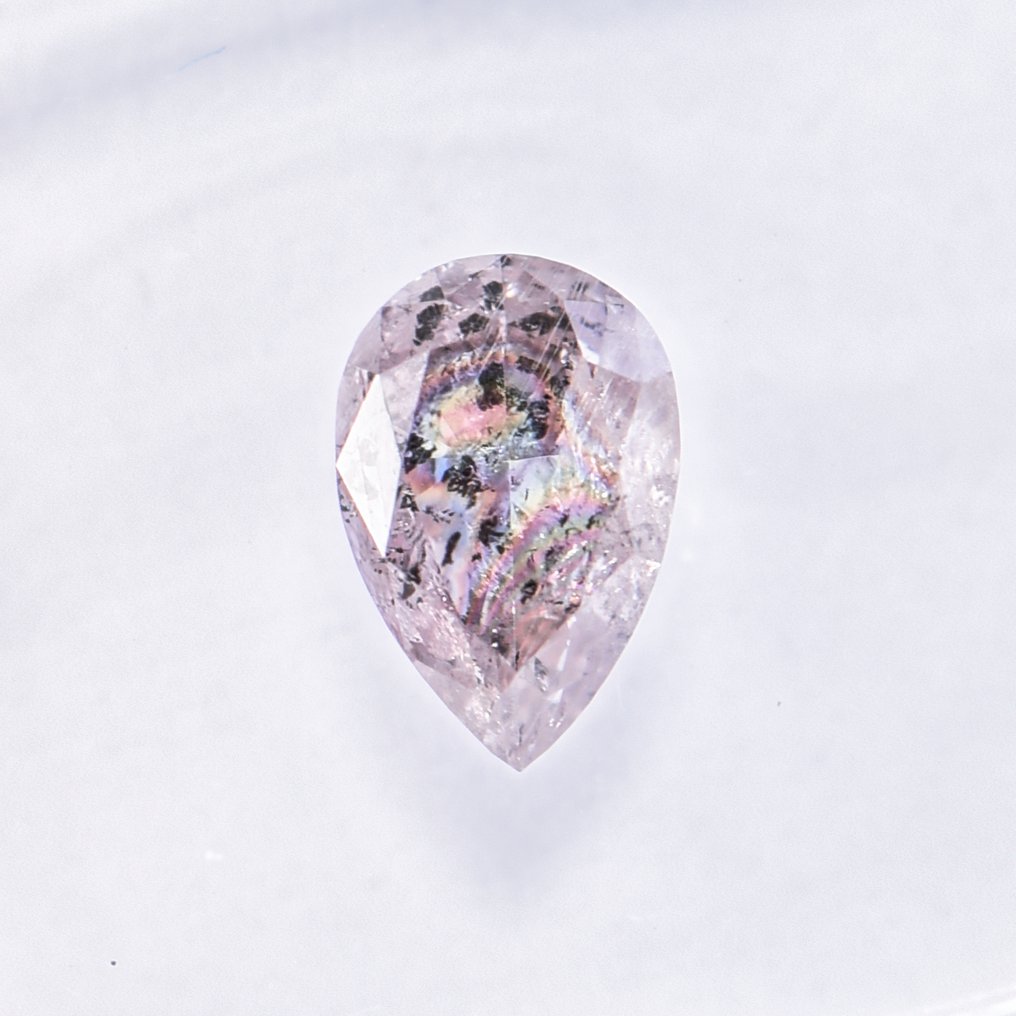 没有保留价 - 1 pcs 钻石 (天然色彩的) - 0.54 ct - 梨形 - Light 粉红色 - I2 内含二级 - 国际宝石研究院(IGI) #4.3