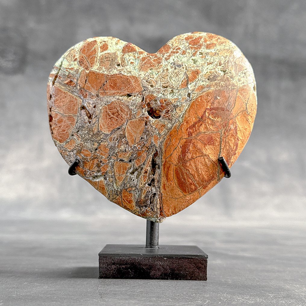 Senza prezzo di riserva - Splendida coppia di Smithsonite verde. A forma di cuore su supporti personalizzati - Altezza: 19.3 cm - Larghezza: 17.7 cm- 3200 g - (2) #2.1