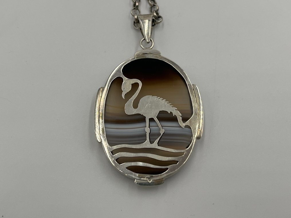 Zonder Minimumprijs - Ketting met hanger Zilver - 835-botswana agaat #3.2