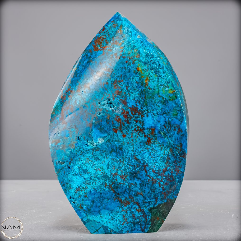 Malachite with chrysocolla freeform – gemstone of the highest quality Freeform- 1119.24 g #1.0