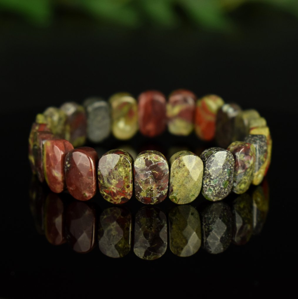 Jaspe Sang de Dragon - høj kvalitet - Smukke farver - Bredde: 14 mm- 35.1 g #2.1