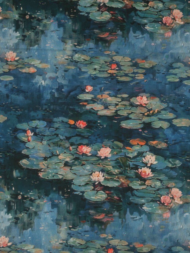 免费送货！TexStilArt - 水百合 - 独家100%纯棉Oeko-Tex面料 - 室内装潢面料  - 3 m - 3 m #1.0