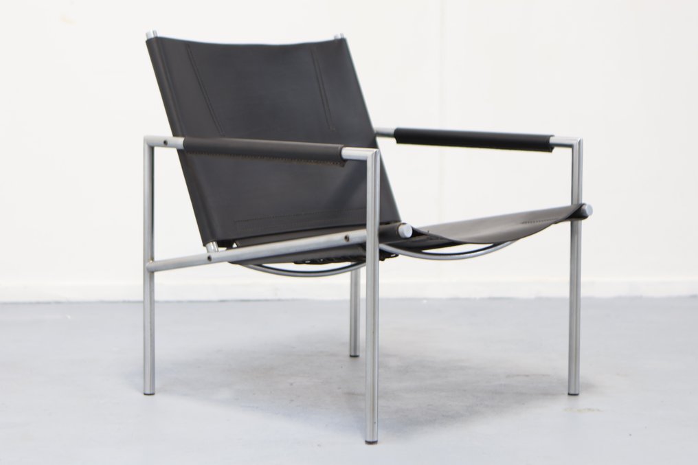 Spectrum - Martin Visser - Sedia a sdraio - SZ02 - Pelle, Alluminio #2.1