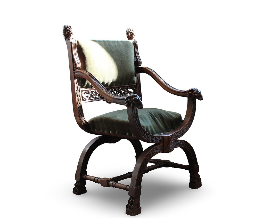 Πολυθρόνα - Βαμμένο ξύλο - Αντίκα κάθισμα Dagobert. #1.0