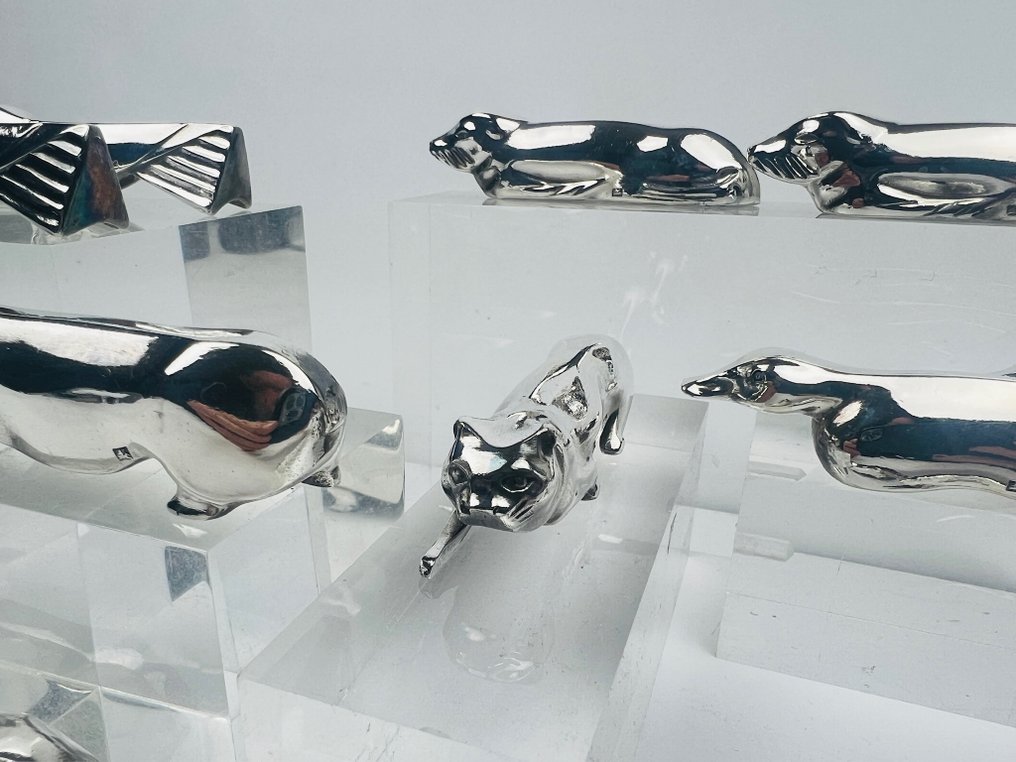 Orfèvre Ercuis - 餐刀架 (13) - Dieren - 镀银 - 迷你动物 Art Deco #2.1