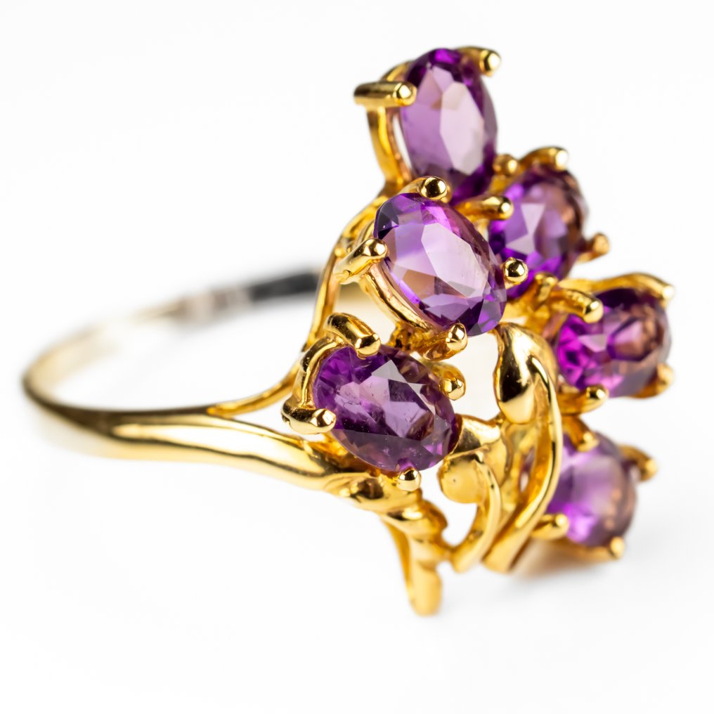 Ring - 14 karat Gulguld - 3.00ct. tw. Ametyst #3.2