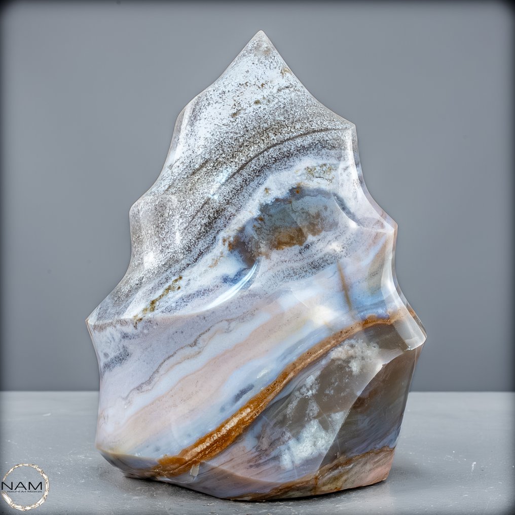 条纹玛瑙玉髓火焰——富有表现力的自然石雕 火焰- 2137.44 g #1.0