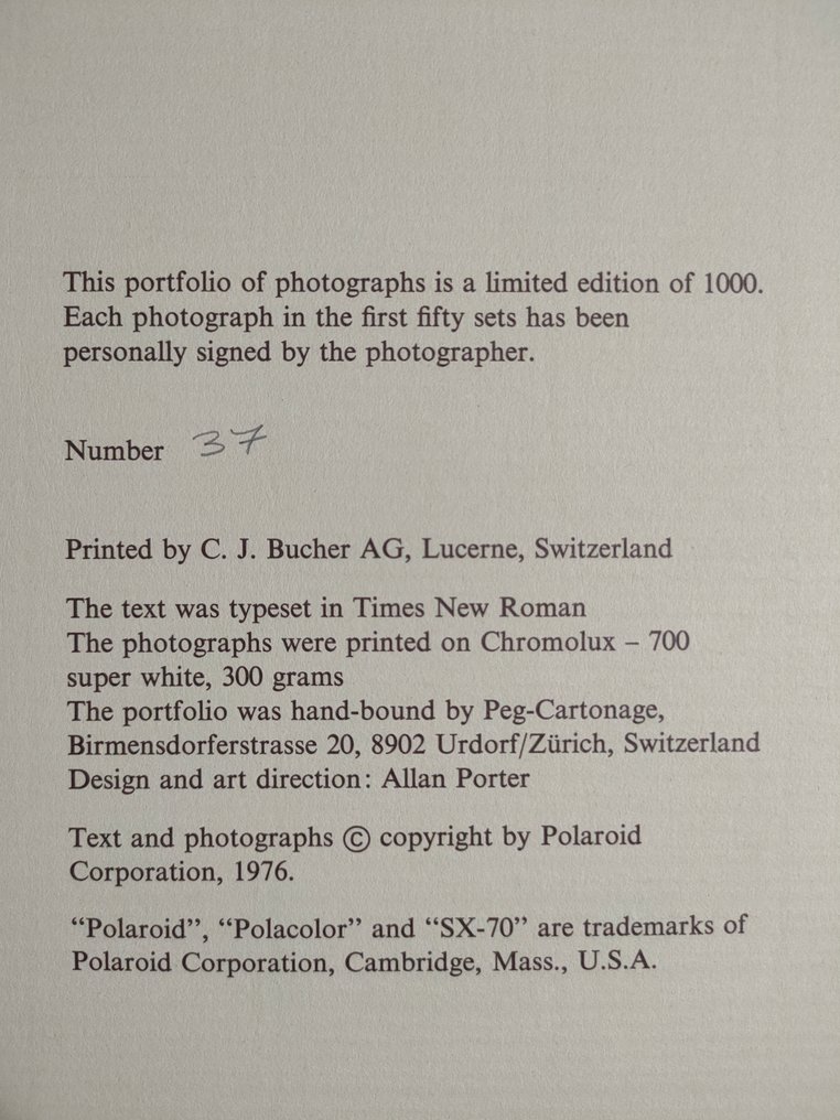 Signed; Eikoh Hosoe, Rosamond Purcell, Christer Stroholm etc - Instant Variations - 1976 #1.0