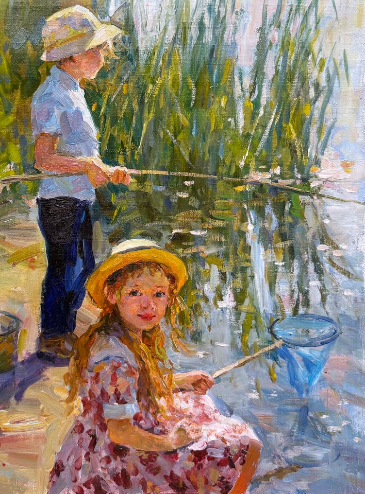 Vladimir Goussev (1957) - Deux Amis - Petits Pecheurs - La joie de l'été #1.0