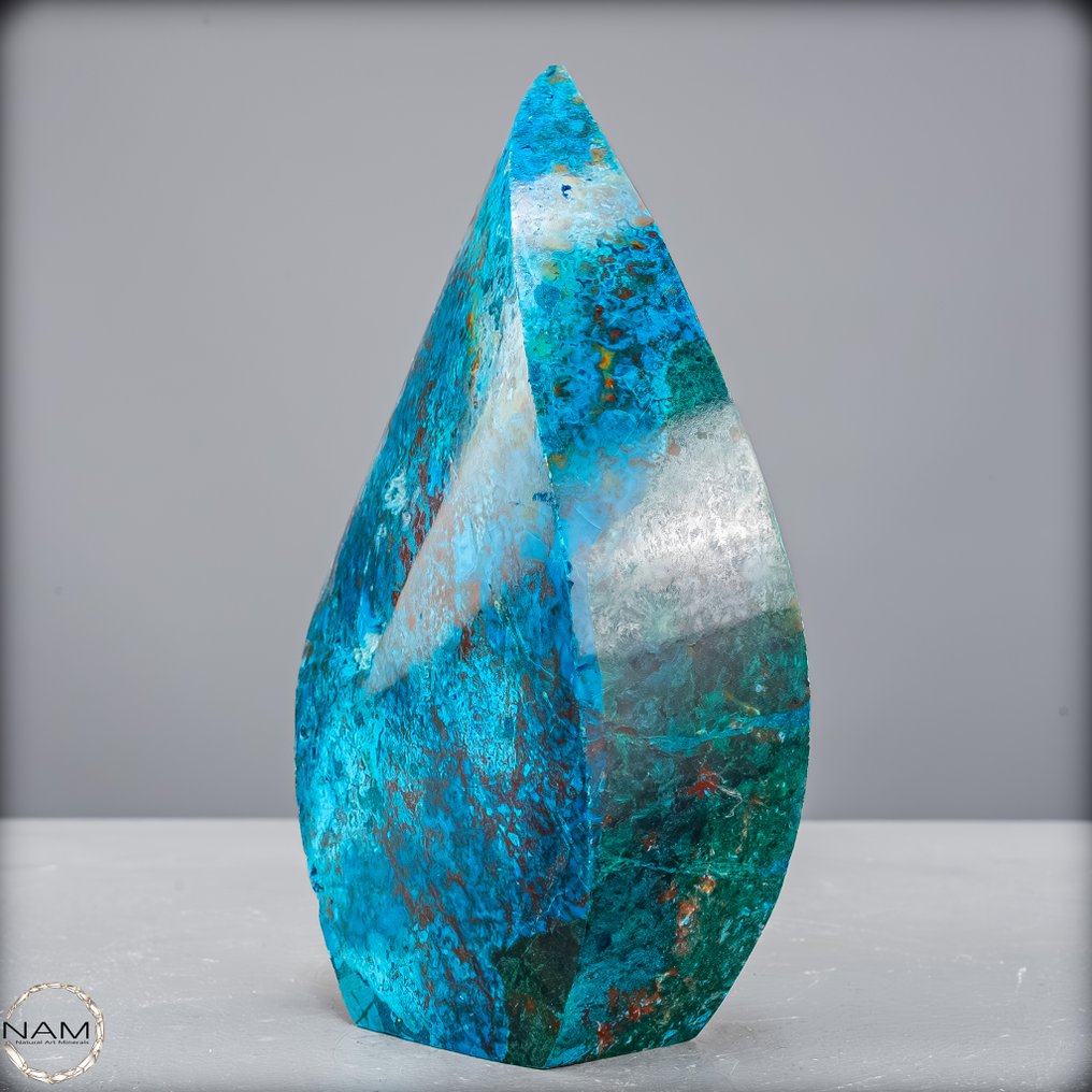 Malachite with chrysocolla freeform – gemstone of the highest quality Freeform- 1119.24 g #2.1