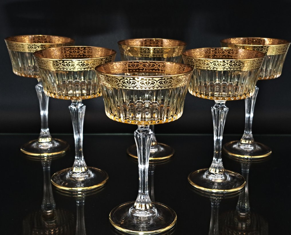 Artemisia - Κολονάτο ποτήρι σαμπάνιας (6) - Κρύσταλλο, χρυσό 24 καρατίων #1.0