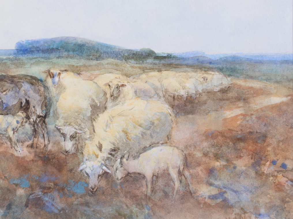Willem Hendrik van der Nat (1864–1929) - Herder met schapen #4.3