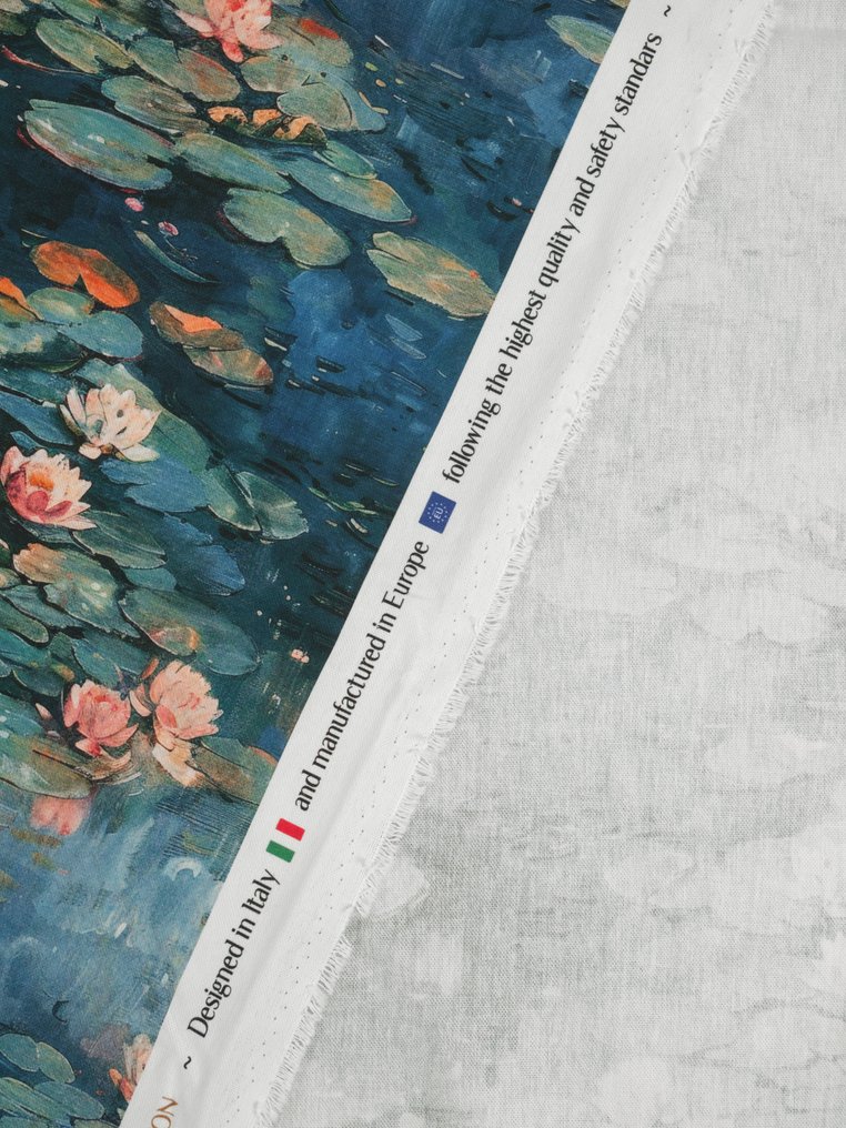 免费送货！TexStilArt - 水百合 - 独家100%纯棉Oeko-Tex面料 - 室内装潢面料  - 3 m - 3 m #3.2