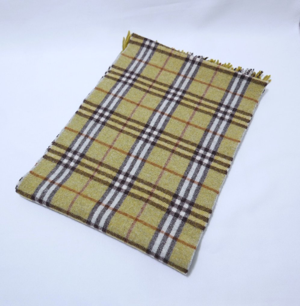 Burberry - 100% Lambswool Olive Green Nova Check - Écharpe #4.3