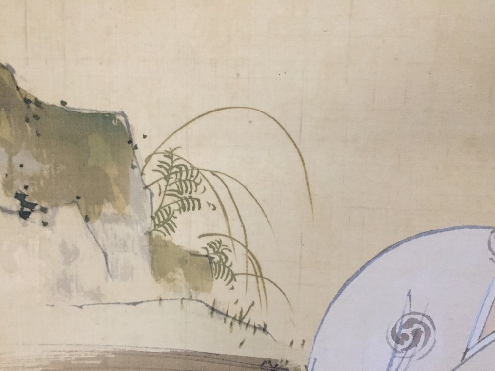 Man with a gourd / Japanese Vintage Hanging Scroll KAKEJIKU / Silk / Hand Painted - Signed - Ιαπωνία (χωρίς τιμή ασφαλείας) #4.3