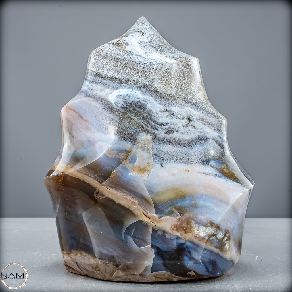 条纹玛瑙玉髓火焰——富有表现力的自然石雕 火焰- 2137.44 g #4.3