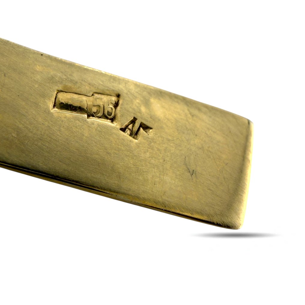 Κρεμαστό κόσμημα - 14 καράτια Κίτρινο χρυσό, Αποκλειστικό Ρωσικό 56K (14K) Κίτρινο Χρυσό, σμάλτο και κρεμαστό σταυρό με διαμάντια 0,40 καρατίων -  0.40ct. tw. Διαμάντι (Φυσικό)  #4.3