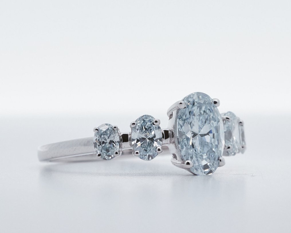 沒有保留價 - 戒指 - 14 克拉 白金 - 1.64ct. tw. 鉆石 (實驗室培育) - 鉆石 #1.0