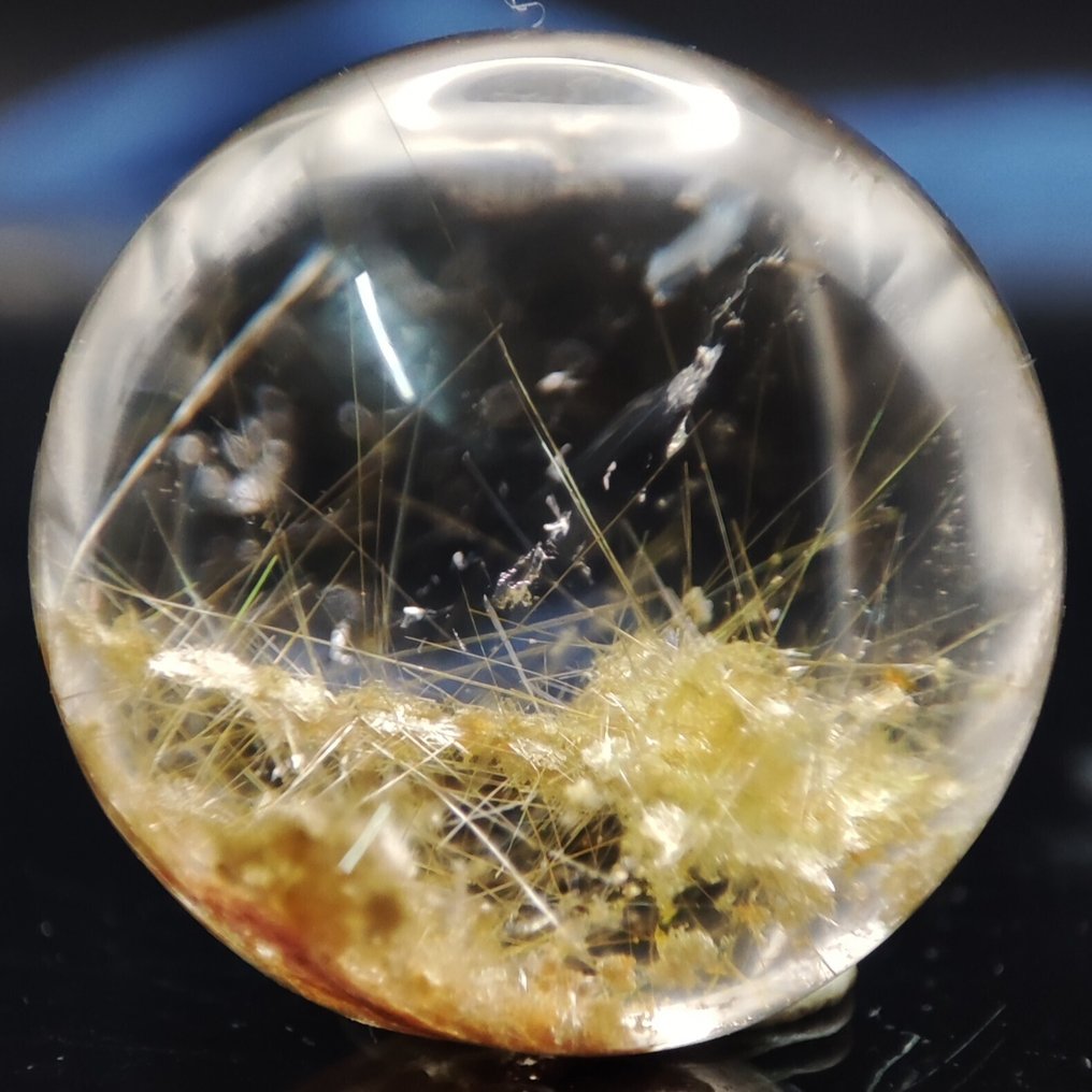 令人惊叹的天然金色针状石英 Sphere | 免运费 - 高度: 16 mm - 宽度: 16 mm- 5.39 g #4.3