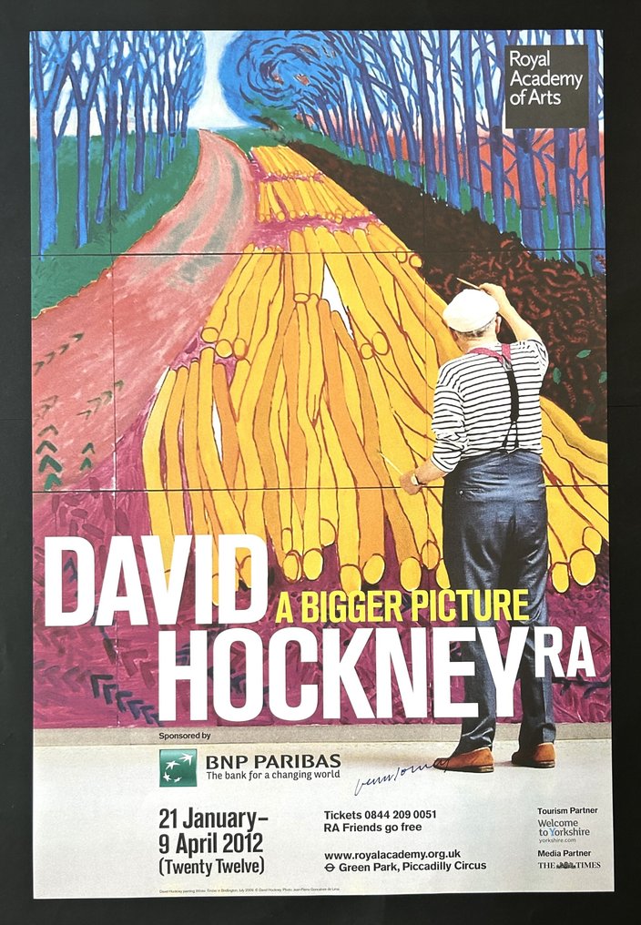 David Hockney - exhibition poster, originally signed. - Δεκαετία του 2010 #1.0
