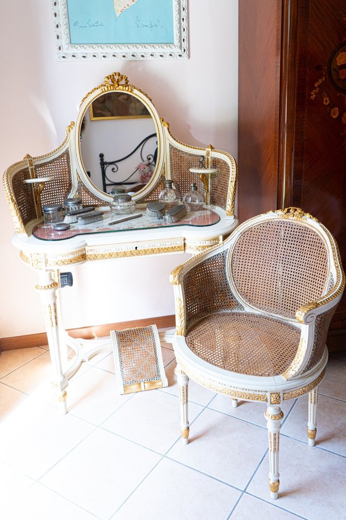 WC-készlet (12) - Fa, Üveg, Aranyozott - Toilette Pethenause #1.0