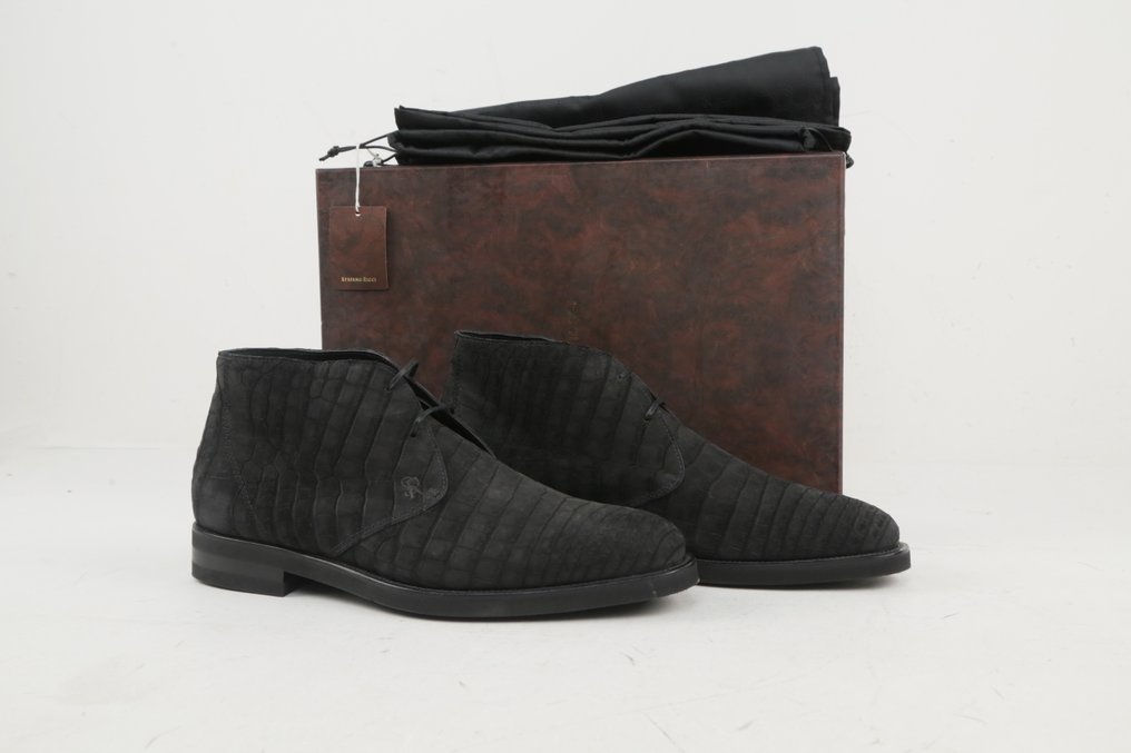 RRP 6500€ STEFANO RICCI – Rare Nubuck Alligator Chukka Boots – Handmade Luxury - 11 UK - Ankle boots - Size: EU 45 - New in box #1.0