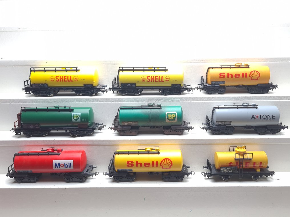 Kleinbahn H0轨 - 模型火车货车组 (9) - 9辆油罐车 'Shell'、'BP' - DB, ÖBB #1.0